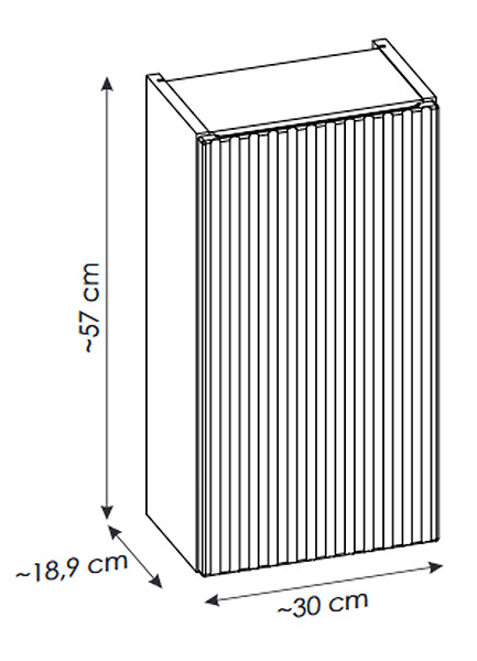 OTITEC - Meuble haut de salle de bain - 55 cm - Blanc - VOLTA - large