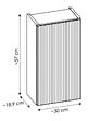 OTITEC - Meuble haut de salle de bain - 55 cm - Blanc - VOLTA - vignette