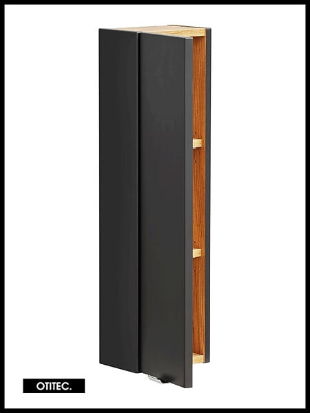 OTITEC - Armoire de salle de bain - 75 cm - Noir Mat - LISOA - large