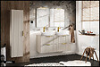 OTITEC - Ensemble meuble de salle de bain de 120 cm - avec plan - avec 2 vasques -  avec colonne - LIVA CASHMERE - vignette
