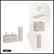 OTITEC - Ensemble meuble de salle de bain de 120 cm - avec plan - avec 2 vasques -  avec colonne - LIVA CASHMERE - vignette