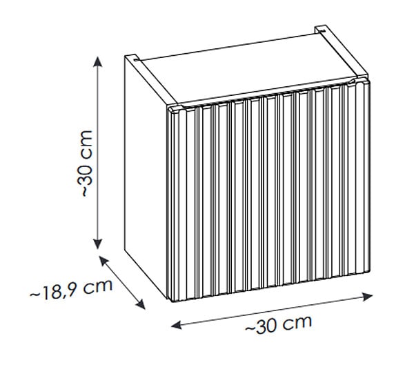 OTITEC - Caisson meuble haut de salle de bain - 30x30 cm - Oak - VOLTA - large