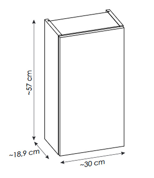 OTITEC - Meuble haut de salle de bain - 55 cm - Oak - VOLTA - large
