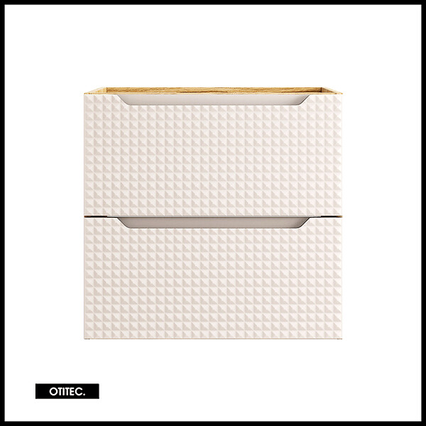 OTITEC - Meuble sous vasque de 60 cm - Beige - 2 tiroirs - SETTA - large