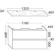 BURGBAD - Pack meuble de salle de bain double vasque 120 cm blanc mat Joline + colonne - vignette