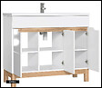 OTITEC - Meuble sous vasque de 100 cm - Blanc - 3 portes - BALI WHITE - vignette