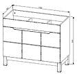 OTITEC - Meuble sous vasque de 100 cm - Blanc - 3 portes - BALI WHITE - vignette