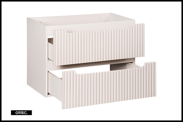OTITEC - Meuble sous vasque de 80 cm - Cachemire Mat - 2 tiroirs - VOLTA - large