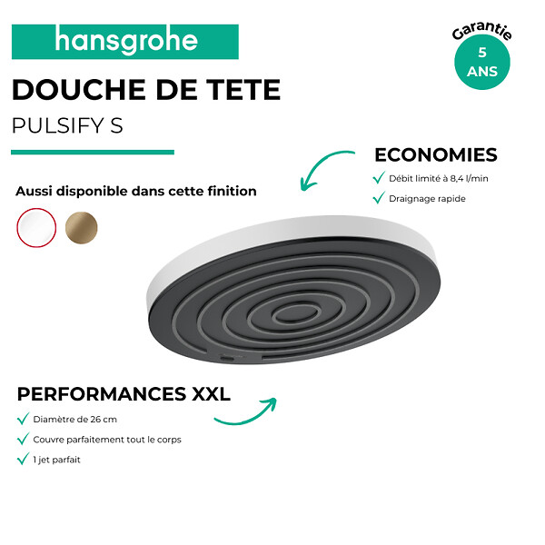 HANSGROHE - Douche de tête Pulsify S 260 EcoSmart Bronze brossé - large