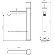 ESSEBAGNO - Manopola mitigeur lavabo haut cuivre brossé marbre - vignette