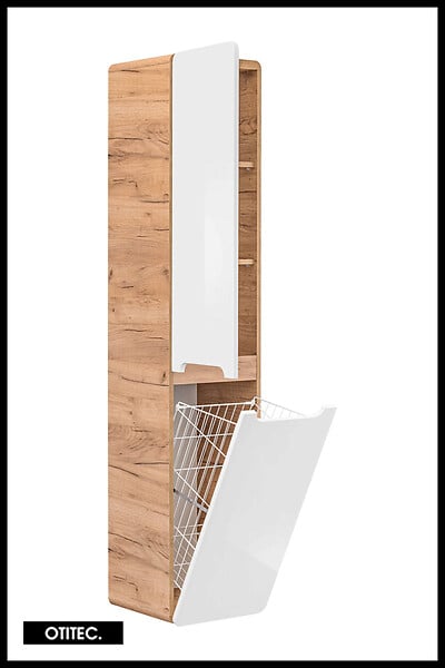 OTITEC - Colonne de salle de bain de 170 cm - Blanc - 2 portes - PASTI WHITE - large