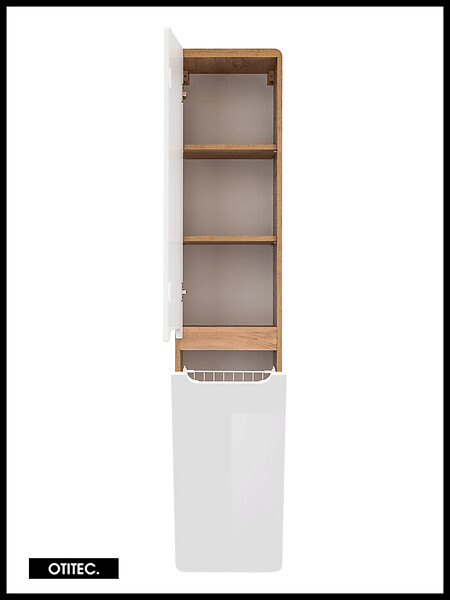 OTITEC - Colonne de salle de bain de 170 cm - Blanc - 2 portes - PASTI WHITE - large