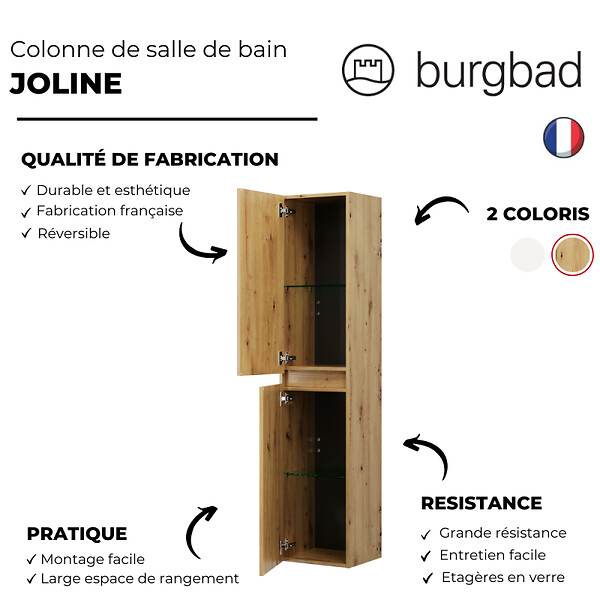 BURGBAD - Colonne de salle de bain Joline chêne naturel - large