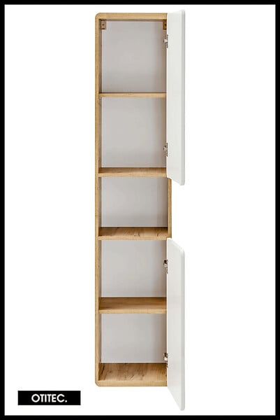 OTITEC - Colonne de salle de bain de 170 cm - Blanc - 2 portes - PASTI WHITE - large