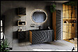 OTITEC - Colonne de salle de bain - 170 cm - Noir - 2 portes - SEA - vignette