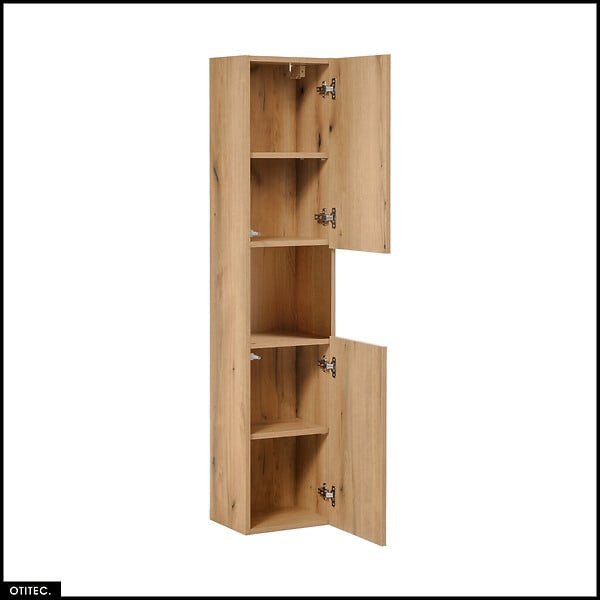 OTITEC - Colonne de salle de bain - 140 cm - Oak - 2 portes - VOLTA - large