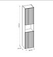 OTITEC - Colonne de salle de bain - 140 cm - Oak - 2 portes - VOLTA - vignette