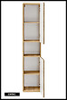 OTITEC - Colonne de salle de bain de 170 cm - Oak - 2 portes - PASTI CRAFT - vignette