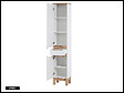 OTITEC - Colonne de salle de bain de 187 cm - Blanc - 2 portes et 1 tiroir - BALI - vignette