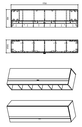 OTITEC - Colonne de salle de bain de 170 cm - Blanc - 1 porte - Avec Miroir - LISOA - large