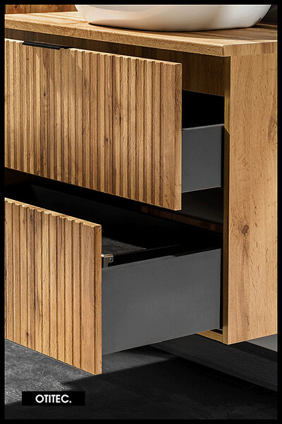 OTITEC - Colonne de salle de bain de 140 cm - Oak - 1 porte - LIVA OAK - large