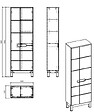 OTITEC - Colonne de salle de bain de 187 cm - Blanc - 3 portes - BALI - vignette