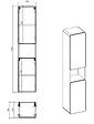 OTITEC - Colonne de salle de bain de 187 cm - Gris - 2 portes - PASTI COSMOS - vignette