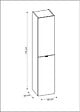 OTITEC - Colonne de salle de bain - 170 cm - Gris - 2 portes - LISOA - vignette