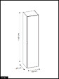 OTITEC - Colonne de salle de bain - 35 x 160 cm - 1 porte - 2 tiroirs - BOLD TAUPE - vignette