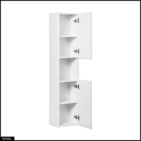 OTITEC - Colonne de salle de bain - 140 cm - Blanc - 2 portes - VOLTA - large