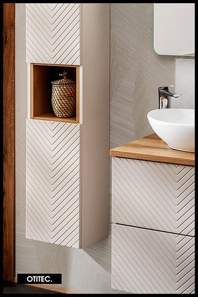 OTITEC - Colonne de salle de bain de 140 cm - 2 portes - DANO - large
