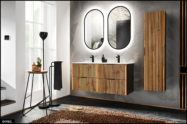 OTITEC - Colonne haute - 35 x 140 cm - 1 porte - Chêne Wotan - WOTANIA - large