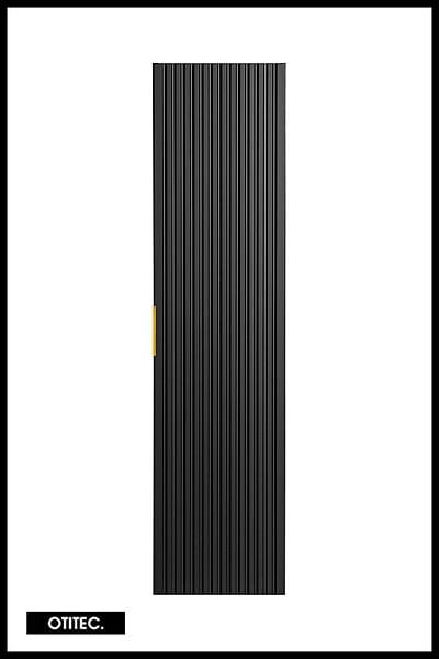 OTITEC - Colonne de salle de bain de 140 cm - Noir - 1 porte - LIVA BLACK - large
