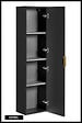 OTITEC - Colonne de salle de bain de 140 cm - Noir - 1 porte - LIVA BLACK - vignette