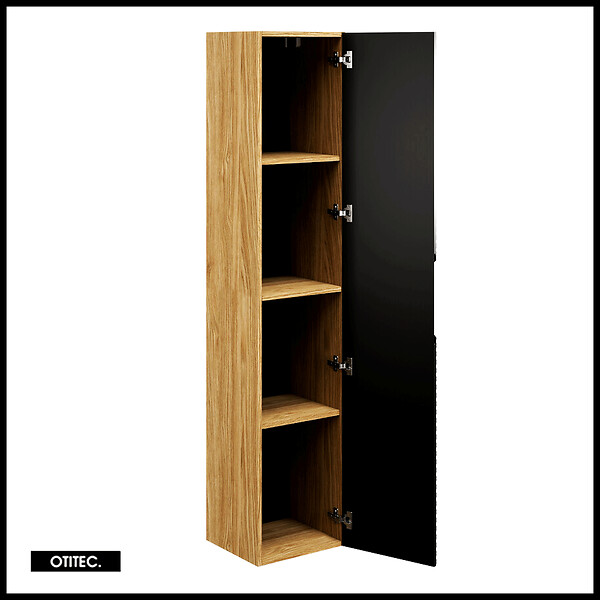 OTITEC - Colonne de salle de bain - 170 cm - Noir - 1 porte - SEA - large
