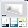 BESCO - Baignoire asymétrique - 170 x 125 cm - Droite - avec Tablier - Pieds - 2 Repose-têtes - Vidage Chrome - INTIMA DUO - vignette