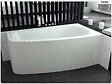 BESCO - Baignoire asymétrique - 150 x 80 cm - Droite - avec Habillage - Pieds - Vidage Chrome - LUNA - vignette