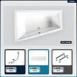 BESCO - Baignoire asymétrique - 170 x 125 cm - Gauche - avec Tablier - Pieds - Vidage Chrome - INTIMA DUO - vignette