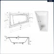 BESCO - Baignoire asymétrique - 170 x 125 cm - Gauche - avec Tablier - Pieds - Vidage Chrome - INTIMA DUO - vignette
