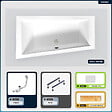 BESCO - Baignoire asymétrique - 160 x 90 cm - Gauche - sans Habillage - avec Pieds - Repose-tête - Étagère bambou - Vidage Chrome - INTIMA - vignette