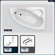 BESCO - Baignoire asymétrique - 150 x 100 cm - Droite - avec Tablier - Pieds - Vidage Chrome - NATALIA - vignette