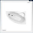BESCO - Baignoire asymétrique - 150 x 100 cm - Droite - avec Tablier - Pieds - Vidage Chrome - NATALIA - vignette