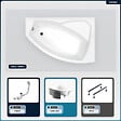 BESCO - Baignoire asymétrique - 160 x 100 cm - Droite - avec Habillage - Pieds - Vidage Chrome - RIMA - vignette