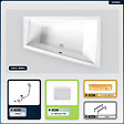 BESCO - Baignoire asymétrique - 180 x 125 cm - Droite - sans Habillage - avec Pieds - 2 Repose-têtes - Étagère bambou - Vidage Chrome - INTIMA DUO - vignette