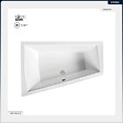 BESCO - Baignoire asymétrique - 180 x 125 cm - Gauche - sans Habillage - avec Pieds - Vidage Chrome - INTIMA DUO SLIM - vignette