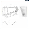 BESCO - Baignoire asymétrique - 180 x 125 cm - Gauche - sans Habillage - avec Pieds - Vidage Chrome - INTIMA DUO SLIM - vignette
