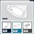 BESCO - Baignoire asymétrique - 170 x 110 cm - Droite - avec Tablier - Pieds - Vidage Chrome - RIMA - vignette