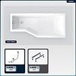 BESCO - Baignoire asymétrique - 150 x 75 cm - Droite - sans Habillage - avec Pieds - Vidage Chrome - INTEGRA - vignette