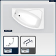 BESCO - Baignoire asymétrique - 170 x 110 cm - Droite - sans Habillage - avec Pieds - Vidage Chrome - RIMA - vignette