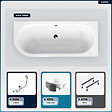 BESCO - Baignoire asymétrique - 160 x 75 cm - Droite - avec Habillage - Pieds - Vidage Chrome - AVITA SLIM - vignette